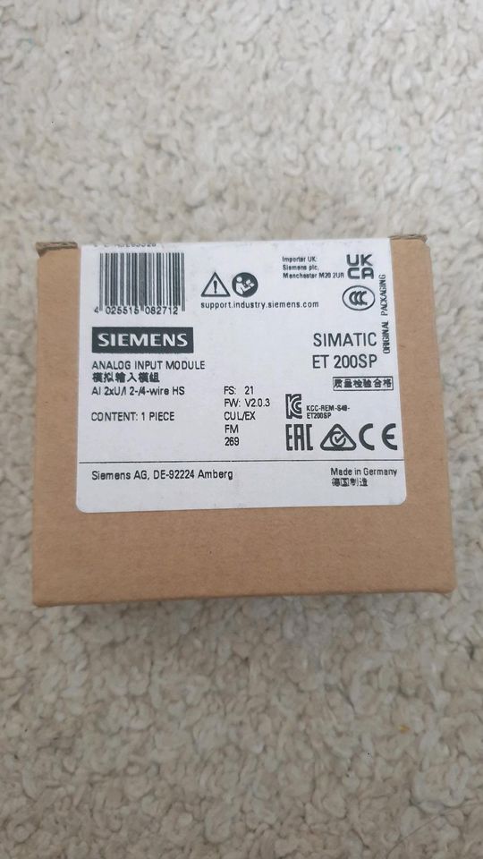 Siemens SIMATIC ET200SP AI 2xU/I 3-/4-wire HS 6ES7 134-6HB00-0DA1 in Troisdorf