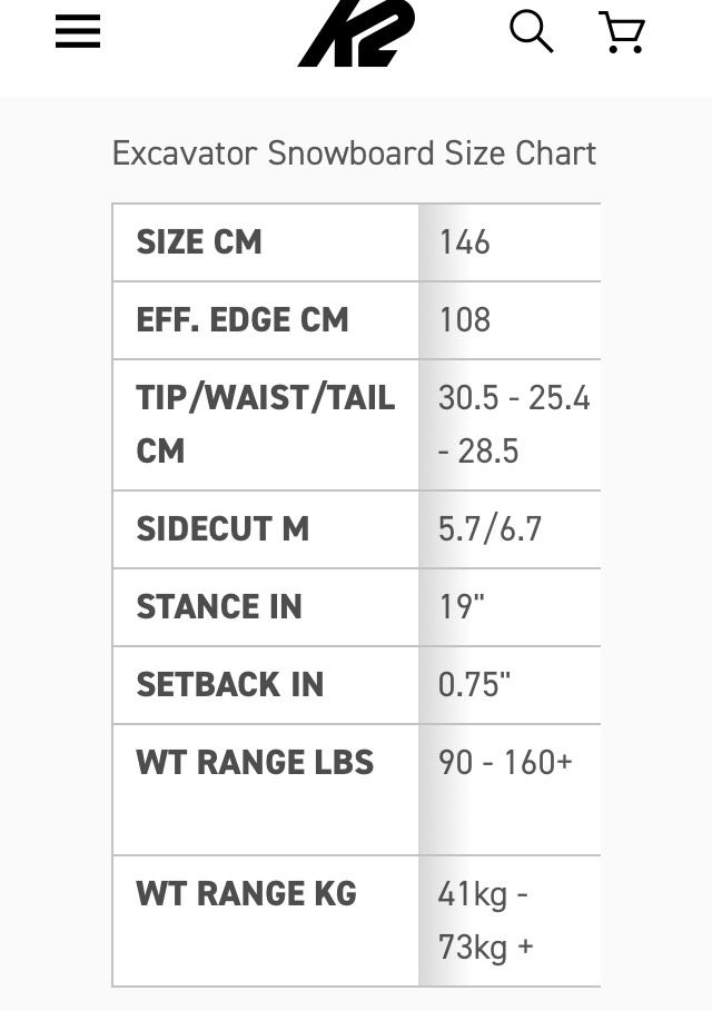 K2 Excavator 146 Snowboard - bis ca. 75kg in München