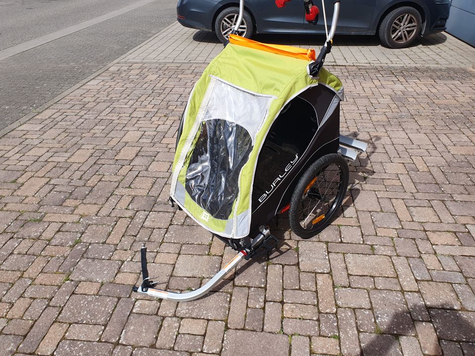 Burley D-Lite grün Double 2-Sitzer mit Fahrradheckträgerumbau in Waghäusel