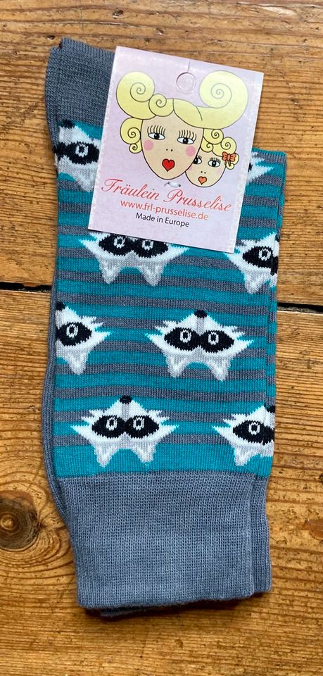 Fräulein Prusselise Herren Socken Waschbär grün Größe 43-46 in Berlin