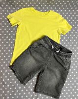 H&M Jeansshorts und Shirt Gr. 122/128 Nordrhein-Westfalen - Meerbusch Vorschau