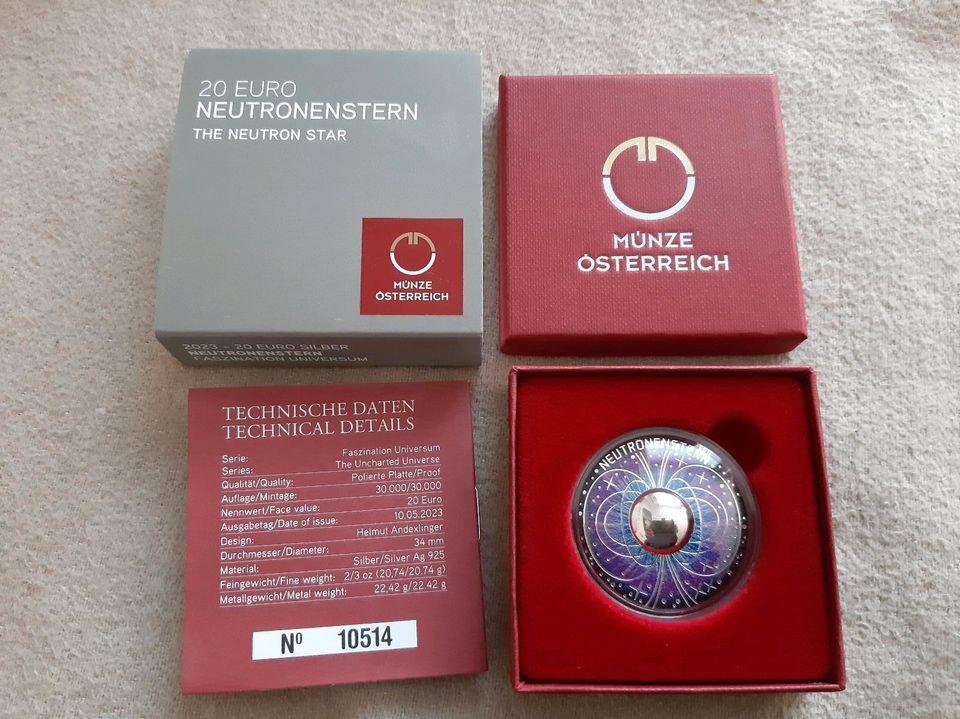 20 Euro Silber Münze Faszination Universum Neutronenstern in Landsberg (Lech)