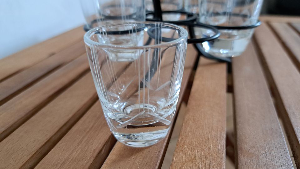 Schnapsglas mit Metallständer 0,02 cl  Shotglas in Arnstein