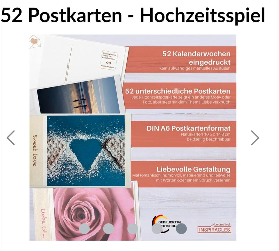 52 Postkarten für die Hochzeit Hochzeitsspiel in Reutlingen