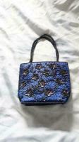 Hand-Tasche Perlen-Tasche Roccailles Pailletten-Tasche NEU Blau Mitte - Tiergarten Vorschau