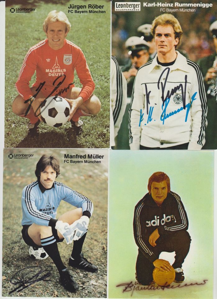 Autogrammkarten ehemaliger Fußballbundesligaspieler mit Autogramm in Frankfurt am Main