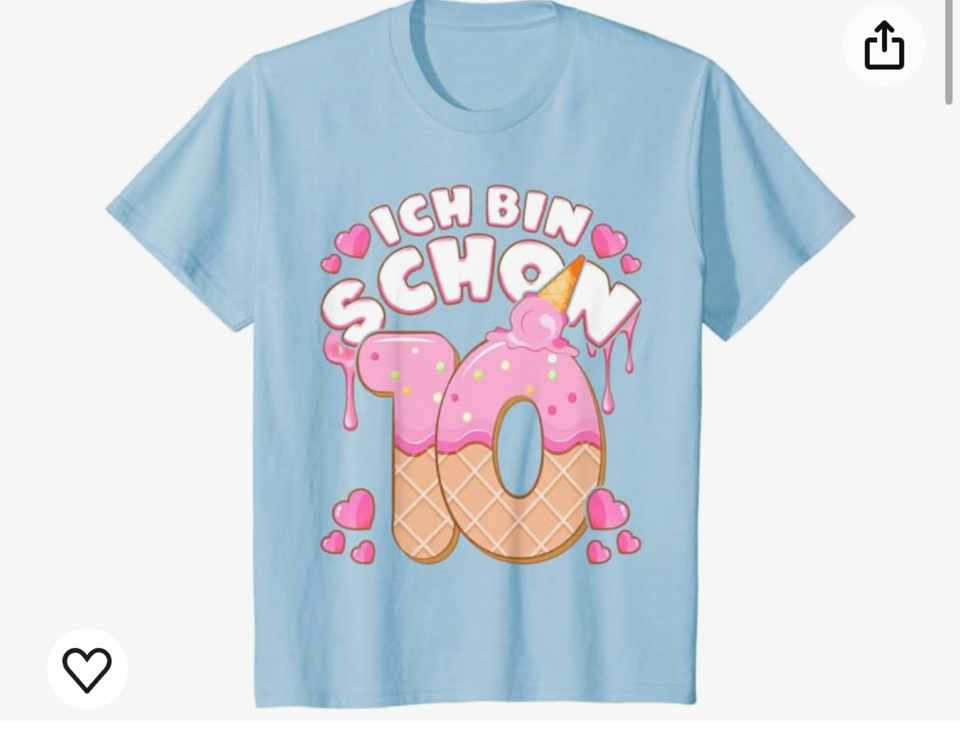 T-Shirt Geburtstag 10, himmelblau, Gr. 152, ungetragen in Westerkappeln