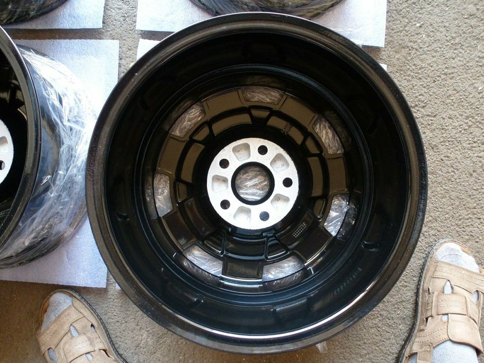 VW T4 Blockdesign Alufelgen 5x112 7x15 ET46 neu pulverbeschichtet in Gutenswegen