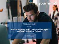 Marketing Content Creator & Manager (m/w/d) Vollzeit / Teilzeit | Baden-Württemberg - Albbruck Vorschau
