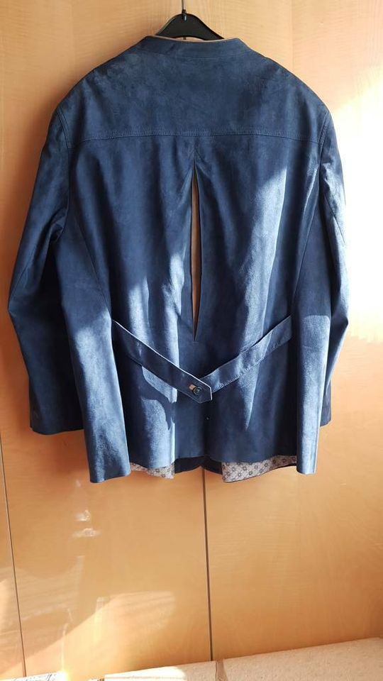 Velourslederjacke mittelblau Gr. 50 in Hattingen