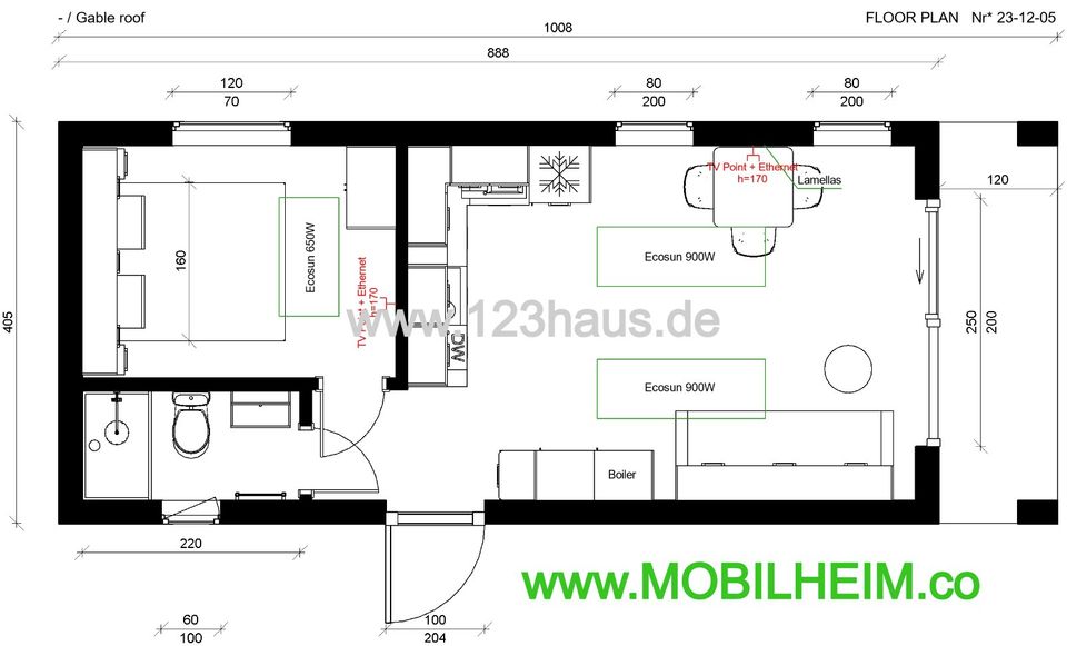 Mobilheim | Fertighaus | Neubau | Winterfest | 1 SZ | 10,0x4,0 M. in Brieselang