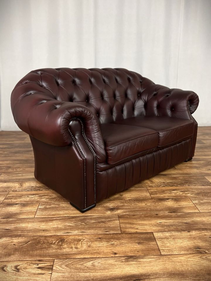 Chesterfield Ledersofa Vintage Couch Centurion Sofa Zweisitzer in Hüllhorst