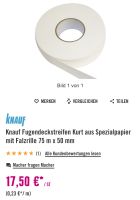 3,5x Knauf Fugendeckstreifen Kurt Kurtband Falzrille 75 m x 50 mm Niedersachsen - Varel Vorschau