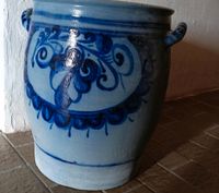 Retro Keramik Topf Grau Blau Deko Frühling Garten Salzglasur Rheinland-Pfalz - Hillscheid Vorschau