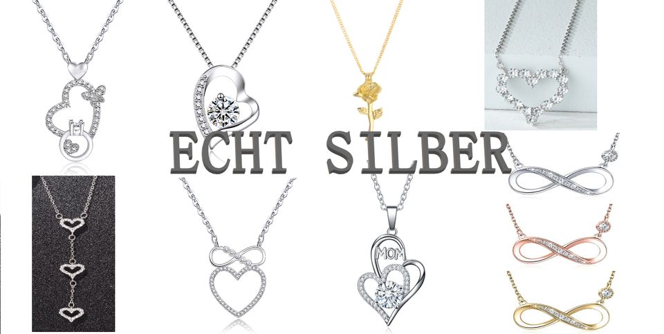 Silberhalskette NEU Echt Silber Halskette Herz Liebe Geschenk 925 in Berlin