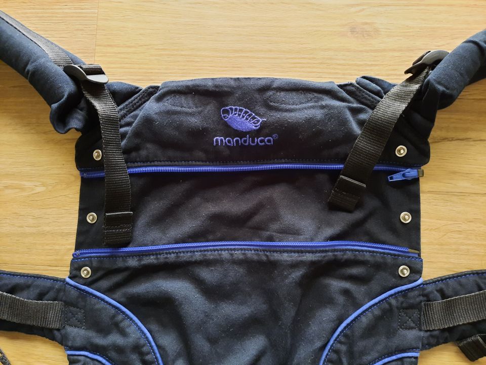 Manduca Babytrage, Baby Carrier, schwarz-blau in Diera-Zehren