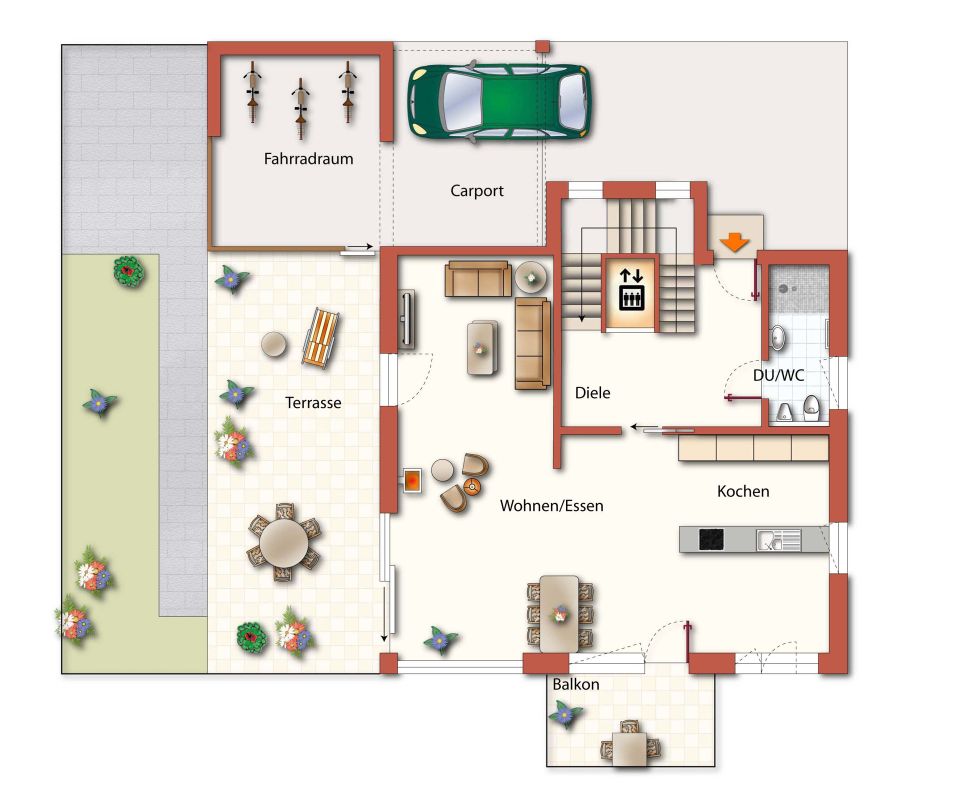 Exklusives EFH mit Aufzug, Einliegerwohnung u. hochwertiger Ausstattung in 2. Reihe zum See in Allensbach