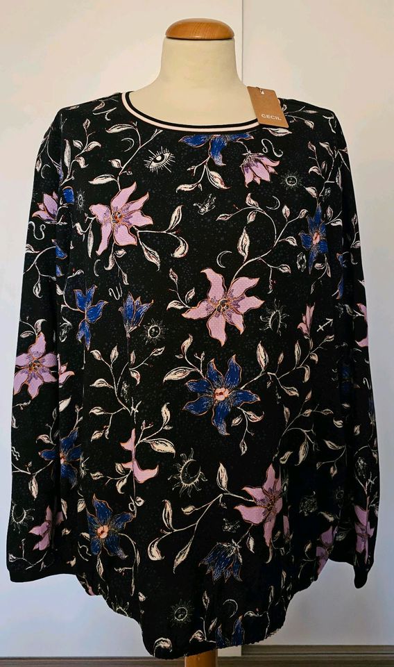 Cecil Bluse Blumen XL 46 48 neu schwarz blau in Kassel