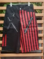 Split Leg STRIPE Punk Rock FESTIVAL Hose SHORTS rot gestreift NEU Schleswig-Holstein - Nusse Vorschau