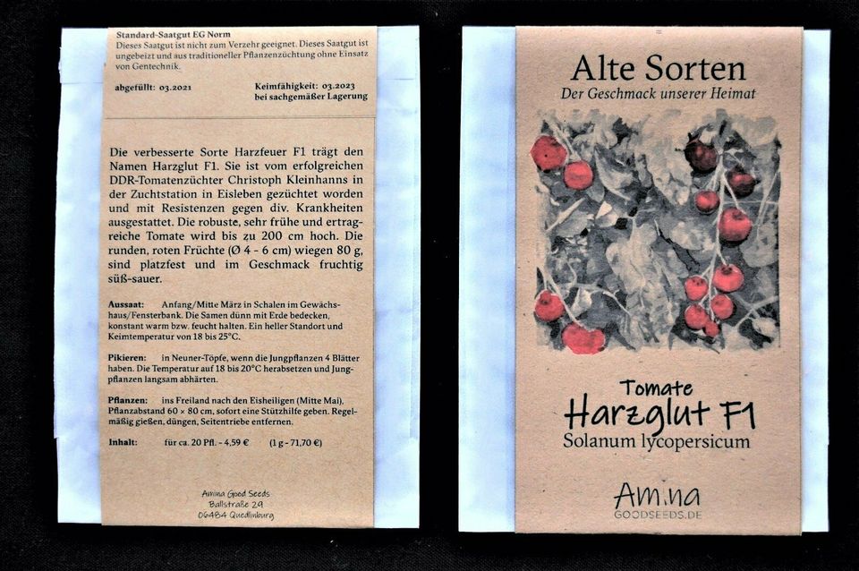 Saatgut, Tomate, Stabtomate Sorte Harzglut F1 in Quedlinburg