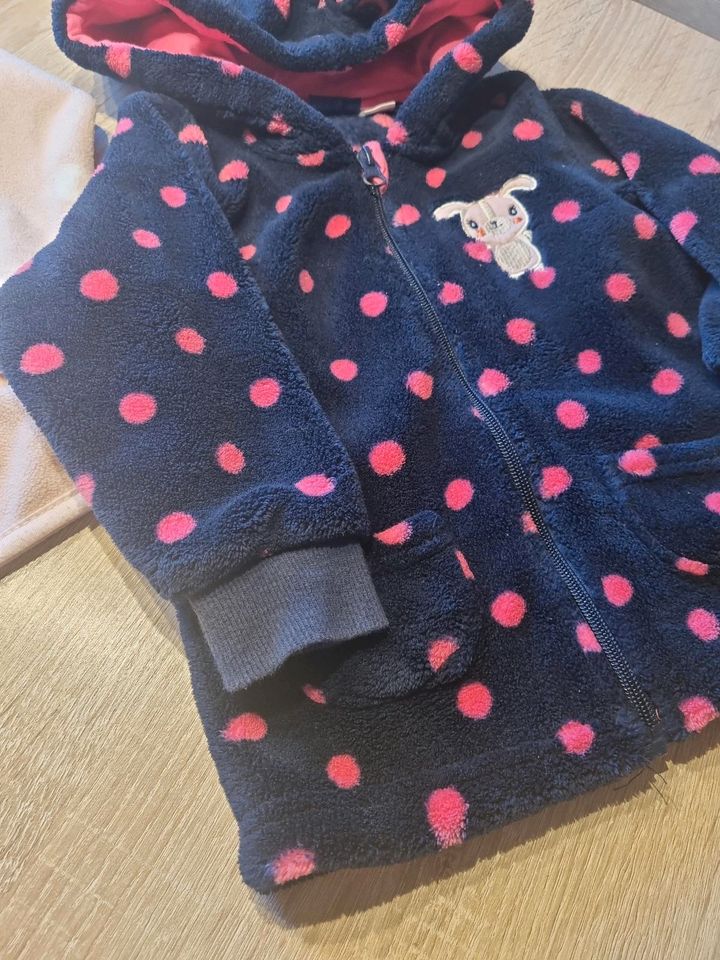 Baby mädchen fleece Jacke weste teddy rosa Herz pink blau 86 92 in Schirmitz