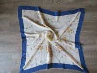 edles Seidentuch  ❤*beige/blau * 84x86 * handrolliert**VINTAGE Nordrhein-Westfalen - Greven Vorschau