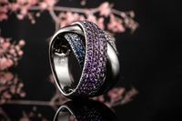 Geschwärzer Weißgold Ring mit weißen Diamanten Amethyst & Saphir Nordrhein-Westfalen - Wegberg Vorschau