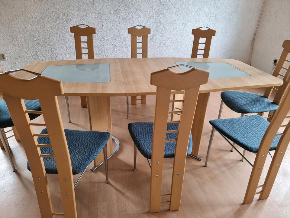 Tisch, Esstisch  Buche hell mit 8 Stühlen wie neu in Bamberg