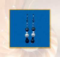 Ohrringe Polaris Swarovski Perlen schwarz weiß silberfarben Herzogtum Lauenburg - Schwarzenbek Vorschau