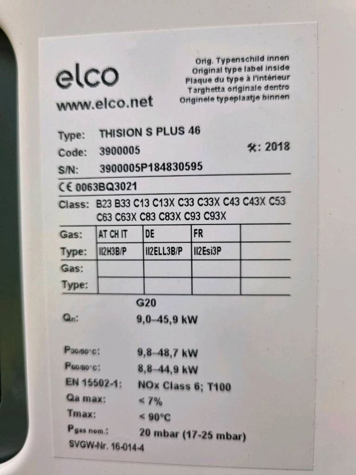 ELCO THISION S PLUS 46 Brennwert Gas in Emkendorf