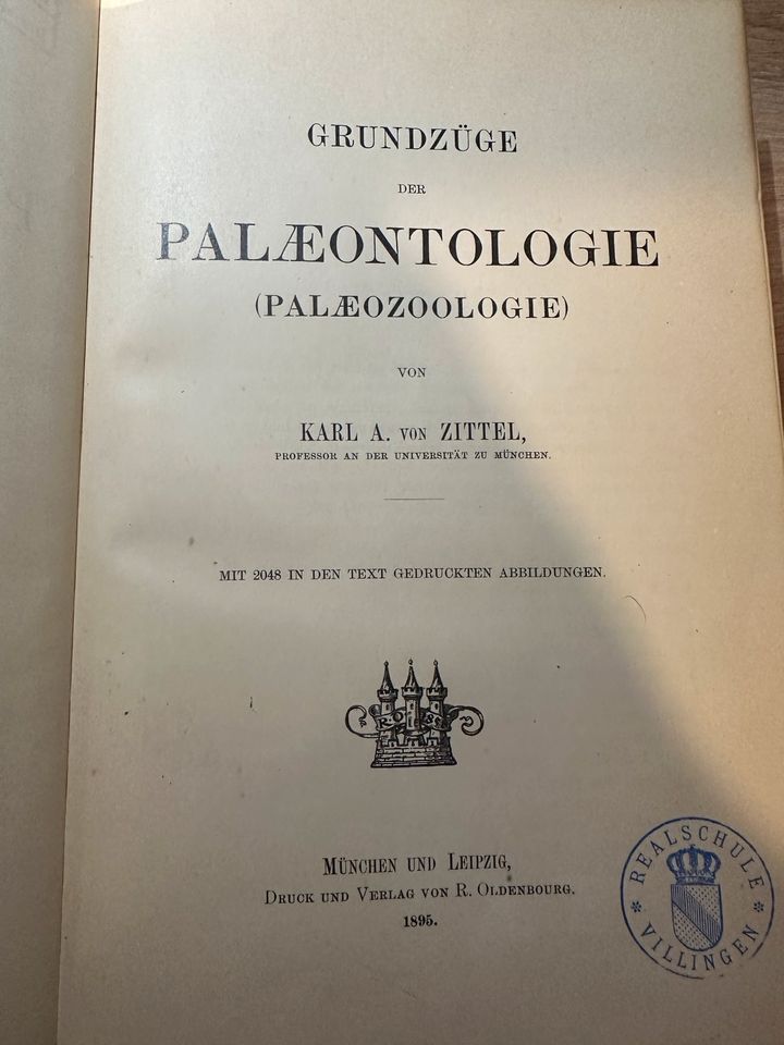 Grundzüge der Palaeontologie. Karl von Zittel, 1895 in Mahlberg