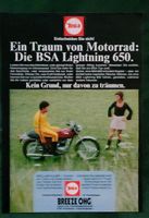BSA Lightning 650 Werbeanzeige 1972 Niedersachsen - Danndorf Vorschau