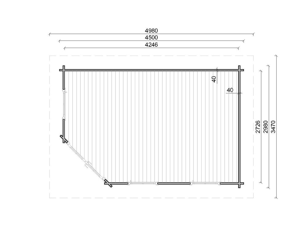 Agande Gartenhaus Blockhaus Gerätehaus Holz 450x300, 40mm,403965 in Versmold