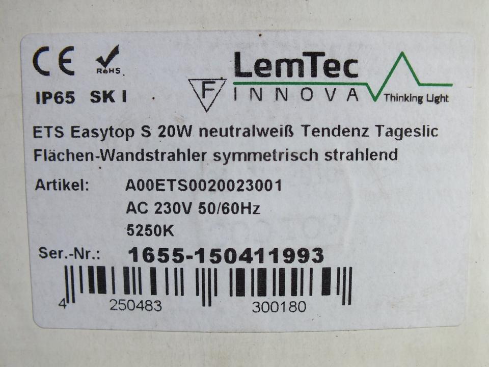 LemTec LED-Strahler ETS Easytop S, 20 W Flächen-Wandstrahler in Kirch Jesar