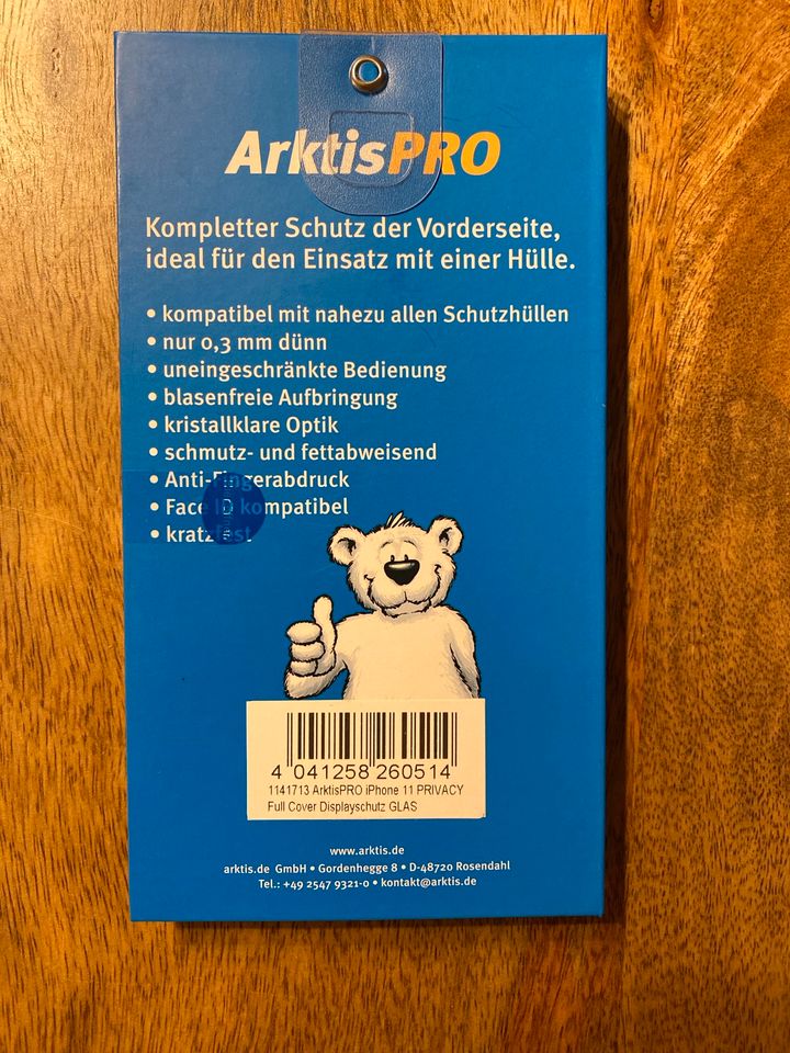 Arktis Pro Displayschutz Glas IPhone 11 Privacy Full Cover in Dresden