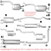 Mercedes 190 A B C G Klasse CLK Sprinter Vaneo Viano Vito Auspuff Endschalldämpfer Mittelschalldämpfer Hosenrohr Katalysator Rußpartikelfilter Sportauspuff Lambdasonden Flexrohre Rohre Winkelrohre Sachsen - Hoyerswerda Vorschau
