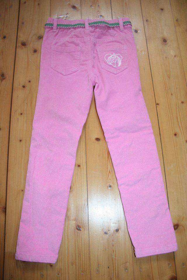 * NEU * Hose, Gürtel, rosa, Goldglitzer, Pferd, Gr. 110 - 116 in Waltershausen