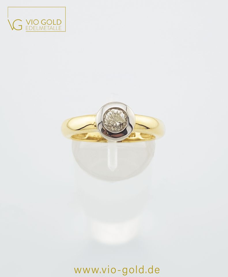 Diamant Ring 0,50 Ct. aus 14 Kt. 585er Gold | Damen - Vio Gold G1494 in Regensburg