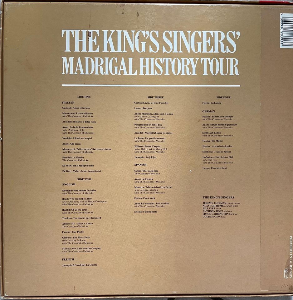 The King‘s Singers Madrigal History Tour Vinyl 2 LP in Trostberg