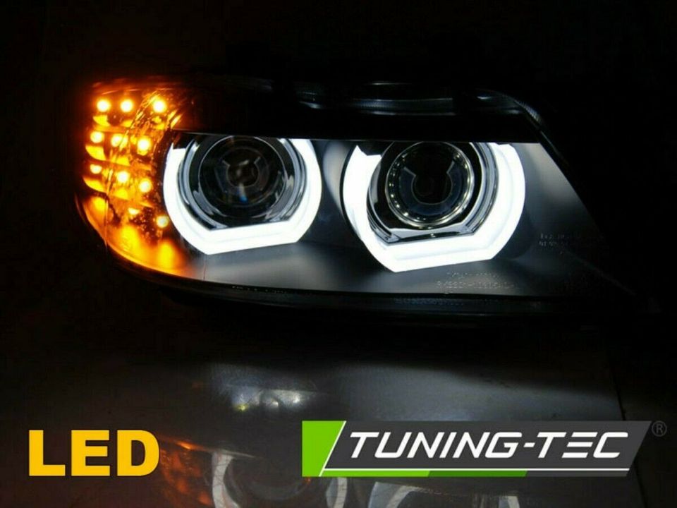 Xenon DRL Angel Eyes Scheinwerfer schwarz für BMW 3er E90 91 08-1 in Calden