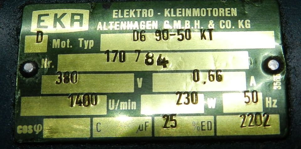 Getriebe mit Motor 380 Volt Drehstrom in Andechs