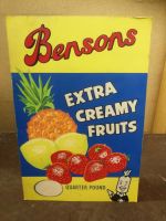 Bensons "extra creamy fruits" Aufsteller Werbung 50er 60er Jahre Niedersachsen - Sassenburg Vorschau