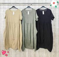 Damen lagen Look Midi Tunika Kleid Leinen l xl 2Xl Hessen - Groß-Gerau Vorschau
