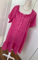 Made in Italy Leinenkleid Sommerkleid One Size 38-42 pink Bayern - Obernbreit Vorschau