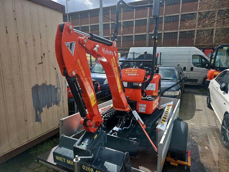 Minibagger Kubota 1,0t mieten. Auch Anlieferung in Mülheim (Ruhr)