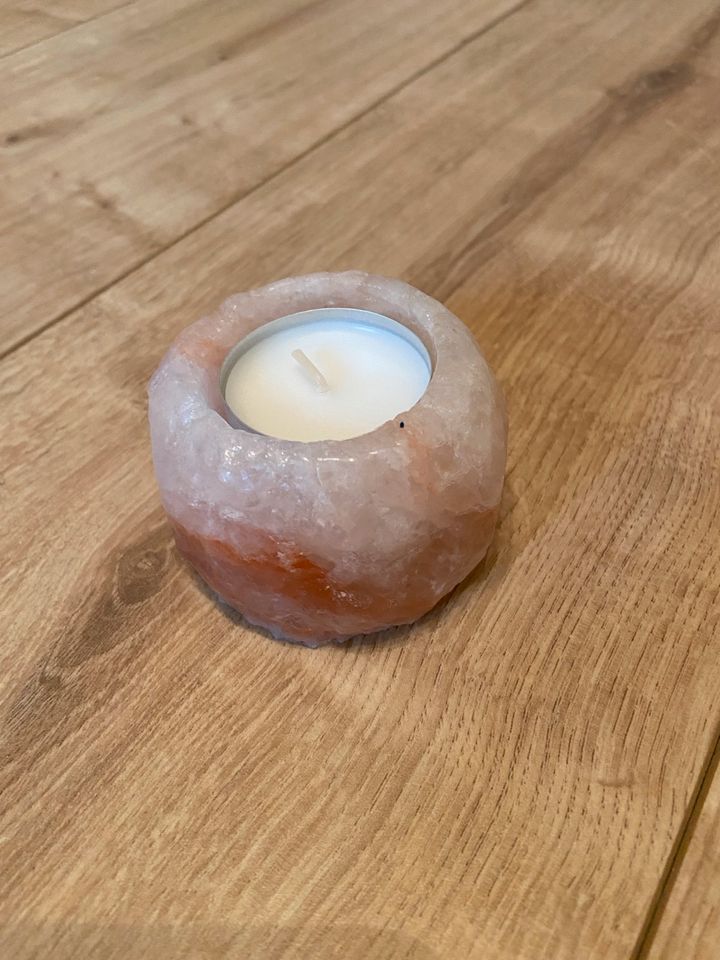 Teelichthalter aus Salzkristall in Seevetal