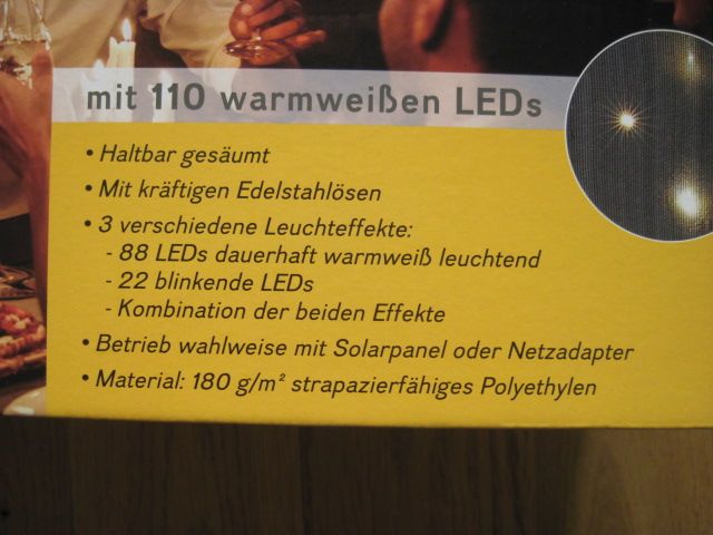 Sonnensegel mit LED-Solar-Beleuchtung  NEU  OVP in Augsburg