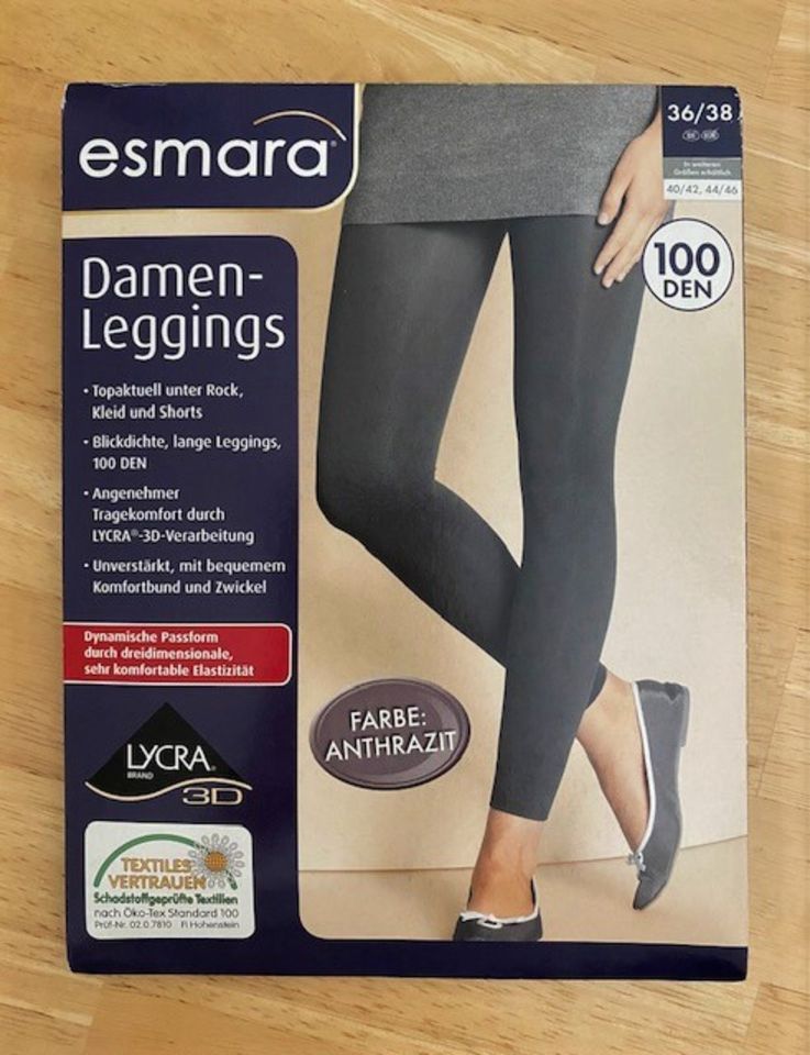 Leggings 100 DEN  ESMARA  grau S 36 38  schwarz M 40 42  OVP in Amberg