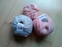 Wolle Baumwolle rosa und grau Wollreste Nordrhein-Westfalen - Hamm Vorschau