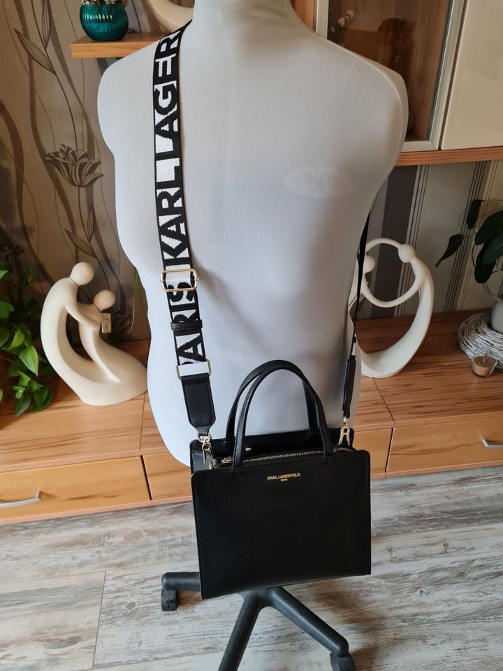 Original Karl Lagerfeld Handtasche Schwarz mit Schulterriemen in Duisburg